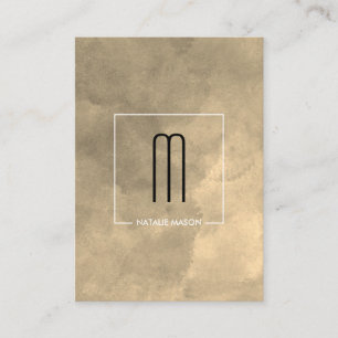 Carte De Visite Chic Sepia Aquarelle Monogramme