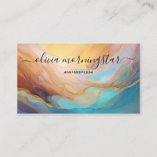 Carte De Visite Chic Signature Opalescent Abstrait 