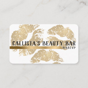 Carte De Visite Chic Sparkly Gold Parties scintillant Lips maquill