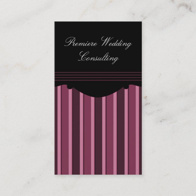 Carte de visite Chic Stripes, Fuchsia (Devant)