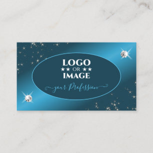 Carte De Visite Chic Turquoise Parties scintillant Étoiles Diamant