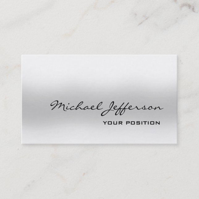 Carte De Visite Chic Unique Grey tendance personnel (Devant)