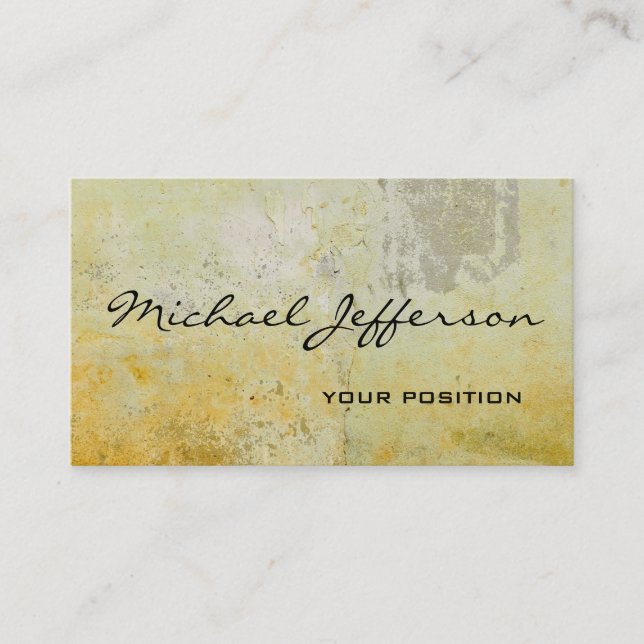 Carte De Visite Chic Unique Gris Jaune Mortier Abstrait (Devant)