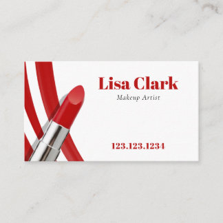 Carte De Visite Chic Vibrant Red Lipstick Feminine Makeup Artist
