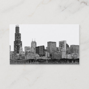 Carte De Visite Chicago Skyline Etché