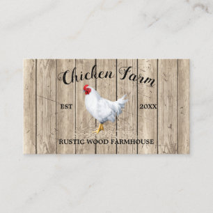 Carte De Visite Chicken Ferme Bois Rustique