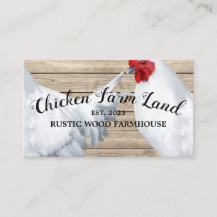 Carte De Visite Chicken Hen Ferme d'oeufs bio rustique