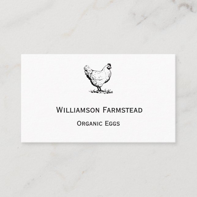 Carte De Visite Chickens Farm|Farmers Market Hens Eggs (Devant)