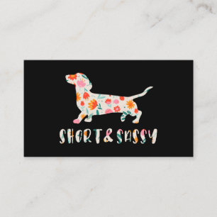 Carte De Visite Chien à fleurs court et sassy Dachshund