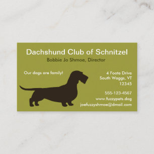 Carte De Visite Chien à poils durs de saucisse de la silhouette  