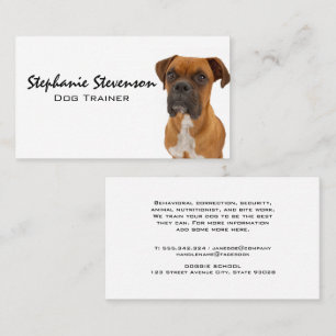 Carte De Visite Chien assis   Boxer Brown Doggie