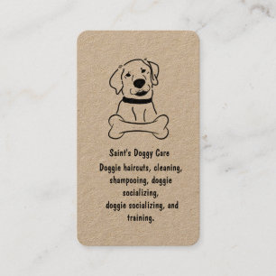 Carte De Visite Chien avec papier Kraft os