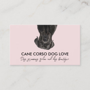 Carte De Visite chien Cane Corso noir rose