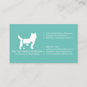 Carte De Visite Chien Chat Formel Vert Coeur Animal