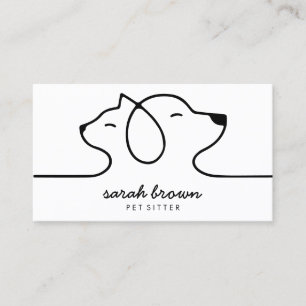 Carte De Visite Chien Chat Logo Petsitter Promeneur de chiens anim