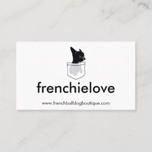Carte De Visite Chien chiot dans la poche Bouledogue français mign