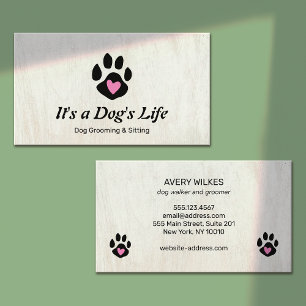 Carte De Visite Chien Coeur Paw Animaux de compagnie Services de d