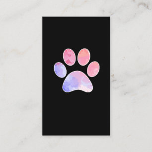 Carte De Visite Chien coloré empreinte de patte amoureux des chien