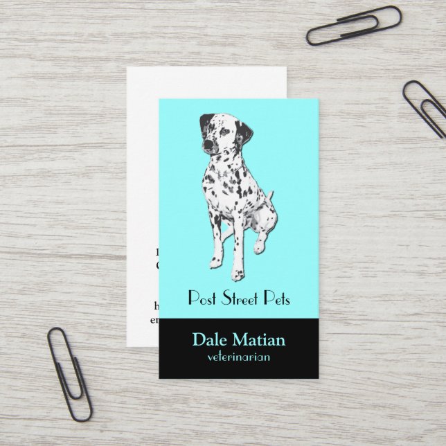 Carte De Visite Chien dalmatien (Devant/Arrière en situation)