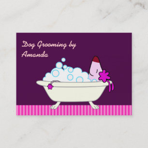 Carte De Visite Chien dans la baignoire - Groomer d'animal