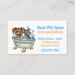 Carte De Visite Chien Dans La Baignoire Service De Grossissement P