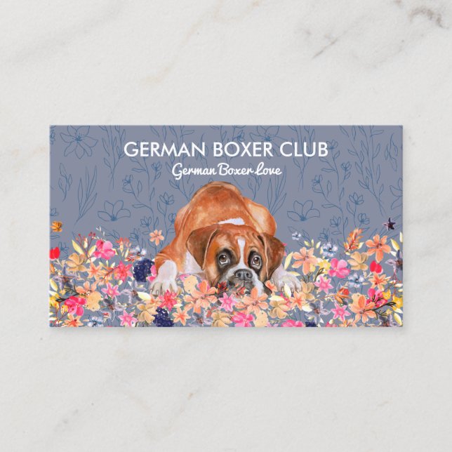 Carte De Visite Chien de boxe allemand (Devant)