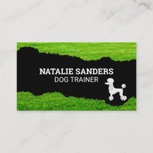 Carte De Visite Chien de caniche   Effet Grass Torn
