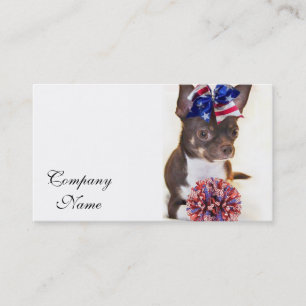 Carte De Visite Chien de chiwawa de pom-pom girl