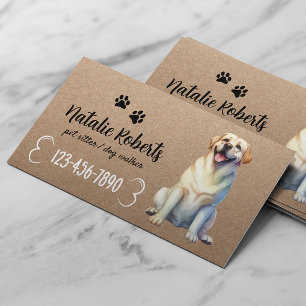 Carte De Visite Chien de compagnie marchant Joyeux Labrador Rustic