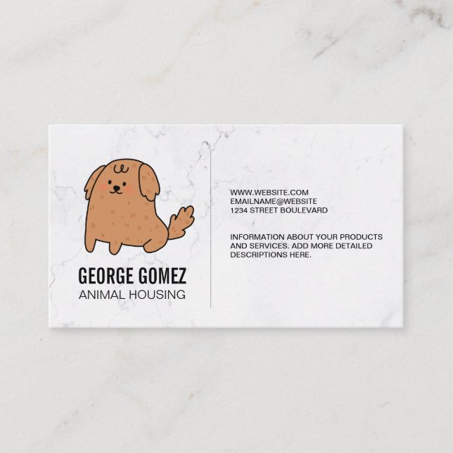 Carte De Visite Chien de dessin | Services animaux (Devant)