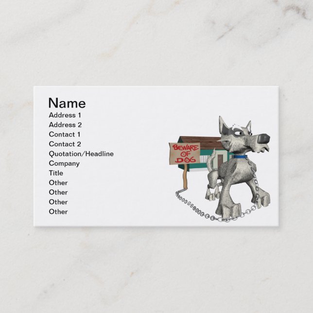 Carte De Visite Chien de garde (Devant)