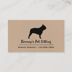 Carte De Visite Chien de la silhouette   Frenchie de bouledogue