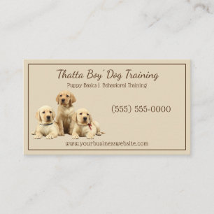 Carte De Visite Chien de Labrador beige élégant Formation pour ani