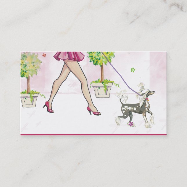 Carte De Visite Chien de race chinoise Perky (Devant)
