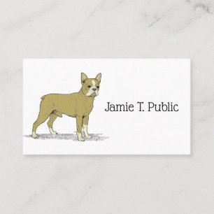 Carte De Visite Chien de taureau français stylisé vintage C