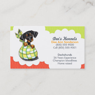 Carte De Visite Chien éleveur Dachshund Chiot Tomate Lime