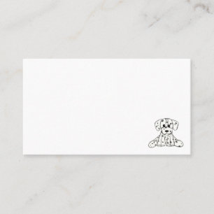 Carte De Visite Chien en dalmate dessin simple noir