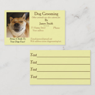 Carte De Visite chien en photo drôle Services de garde d'animaux d