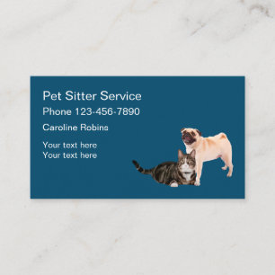 Carte De Visite Chien Et Chat Simples De L'Animaux De Compagnie