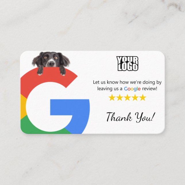Carte De Visite Chien Garderie Google Réviser le Modèle avec le co (Devant)
