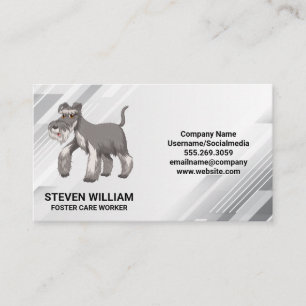 Carte De Visite Chien gris shaggy   Services animaux