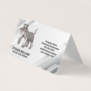 Carte De Visite Chien gris shaggy   Services animaux