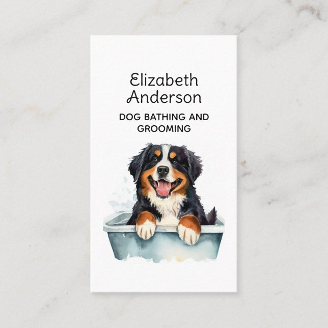 Carte De Visite Chien Groomer Bernese Mountain (Devant)