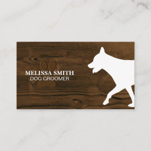Carte De Visite Chien Groomer   Formateur   Animal   Bois