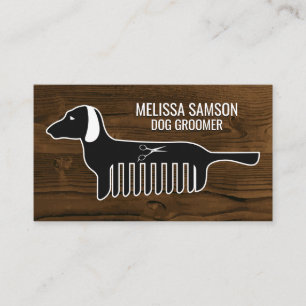 Carte De Visite Chien Groomer   Formateur   Animal   Bois