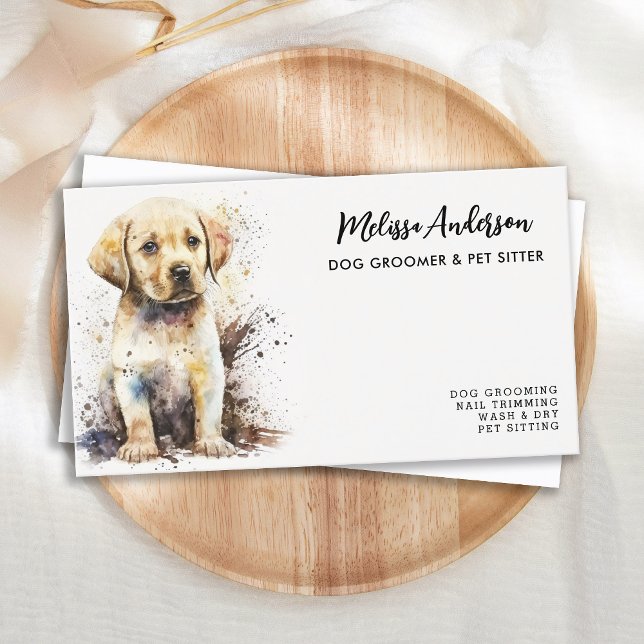 Carte De Visite Chien Groomer Labrador Retriever Puppy Pet Pet Sit (Créateur téléchargé)