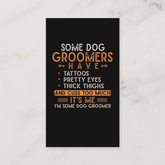 Carte De Visite Chien Grooming Animal Tattooé Chien Groomer (Devant)