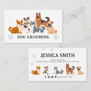 Carte De Visite Chien Grooming Animateur de animaux de compagnie H