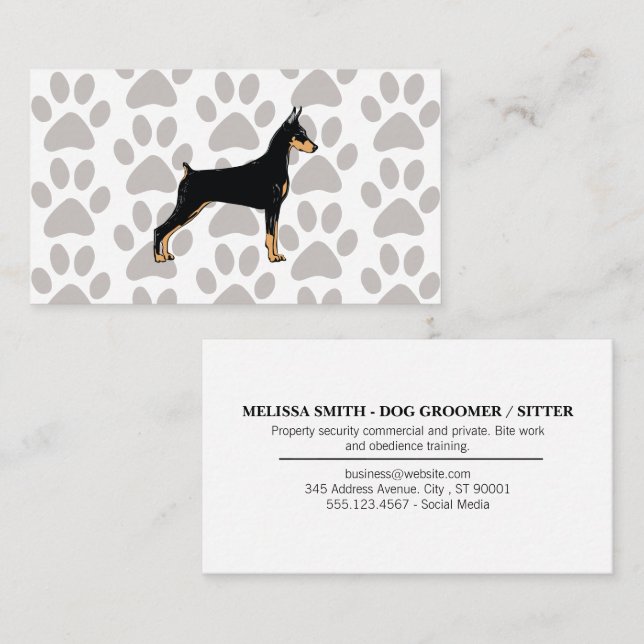 Carte De Visite Chien K9 | Motif de mâchoire de chien (Devant / Derrière)