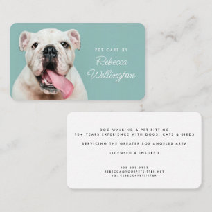 Carte De Visite Chien mignon photo Bulldog Animal Sitter Chien Wal